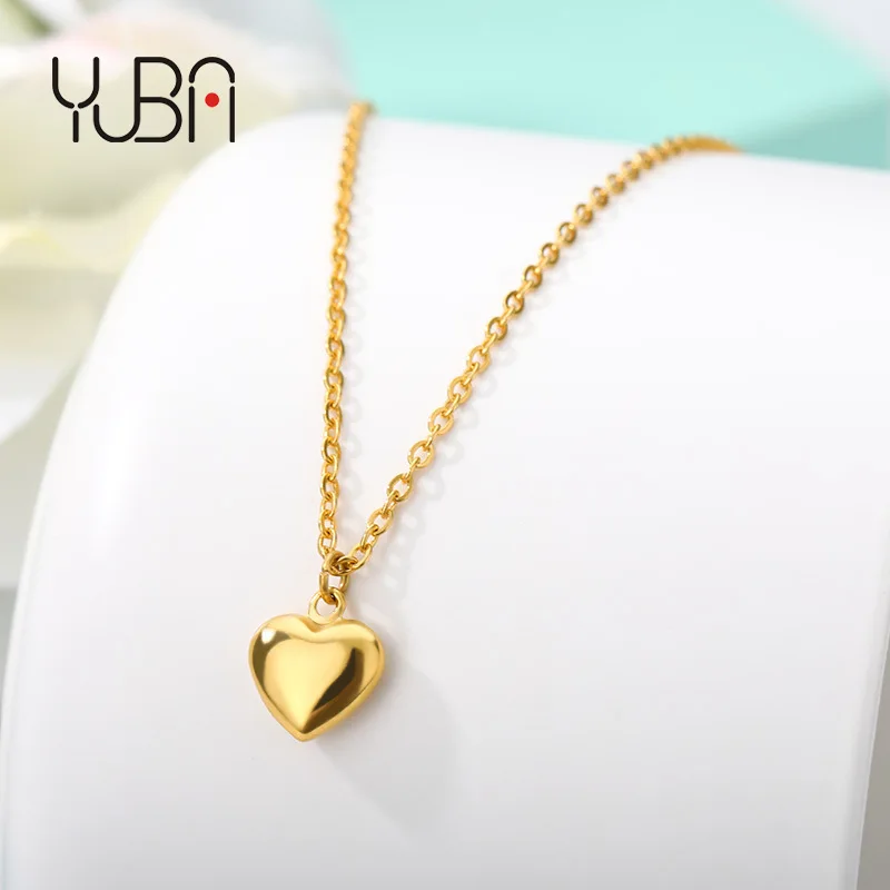 

Korean Simple Style Fashion Stainless Steel Necklace Clavicle Chain Heart Pendant Necklace Jewelry For Girlfriend Gift
