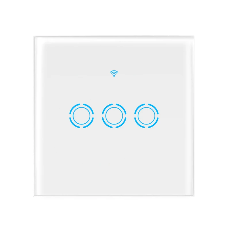 Smart Light Switches Touch Switch Compatible With Alexa And Google Home WiFi Wall Switch 3 Gang 3 Way Glass Panel Touch