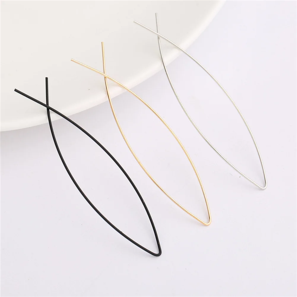 

High quality thin article chain handmade brass fish earrings