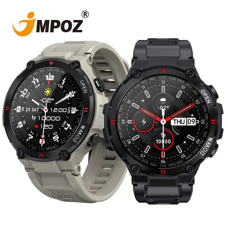 

2021 Outdoor Smartwatch 1.28" Round Full Touch Screen Heart Rate Sleeping Tracker Smart Watch K27 Rugged Smart Sport Watch