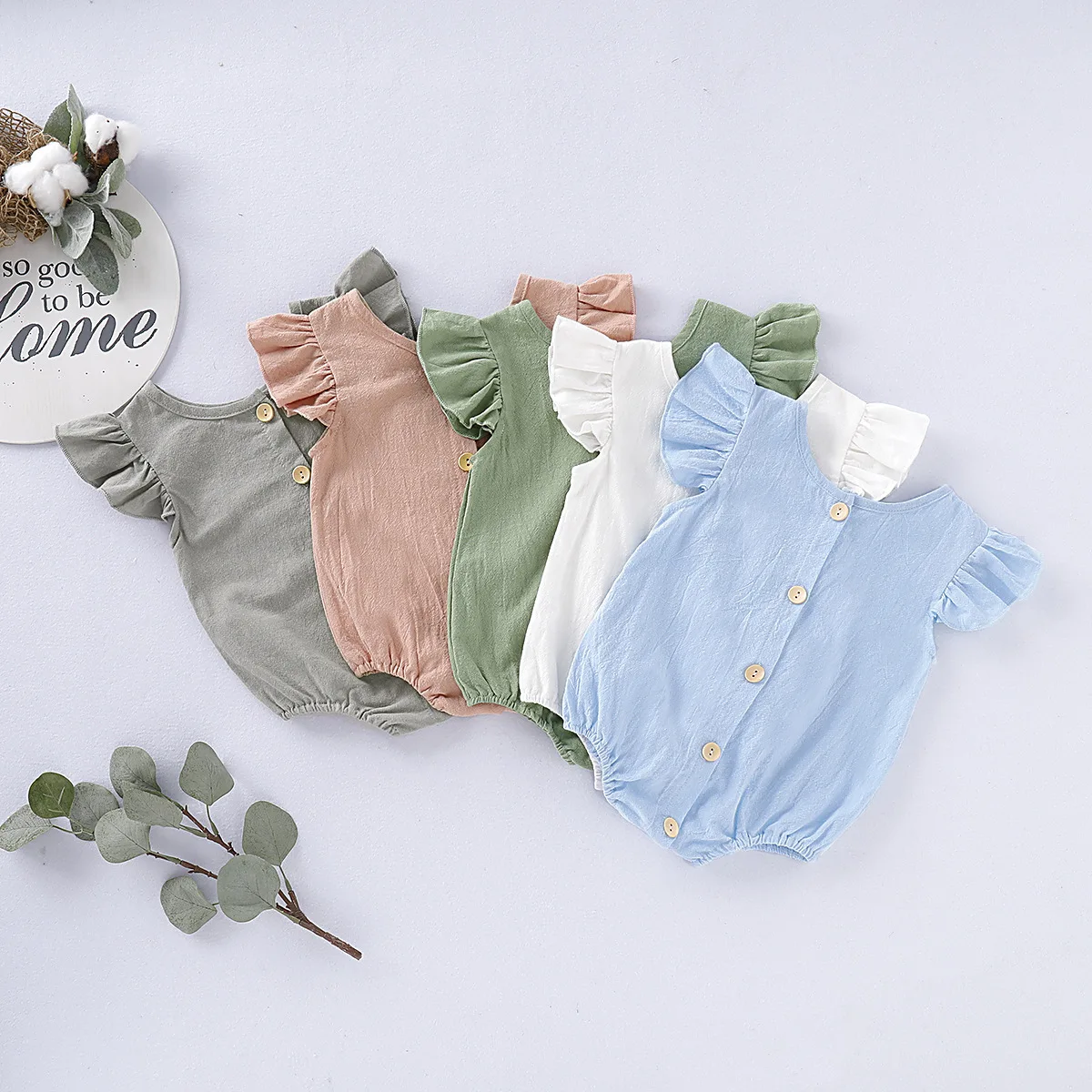

0-2 Years Solid Color Baby Wear baby short sleeve bodysuit cotton , Plain white infant clothing summer baby rompers for girl
