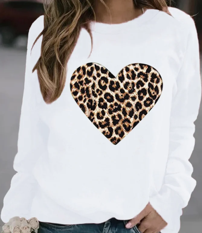 

Animal Print Leopard Print Round Neck Plus Size Hoodie, Khaki, red, purple, gray, green, blue