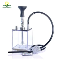 

New Arabian Transparent Acrylic Square Hookah Shisha With LED Lights