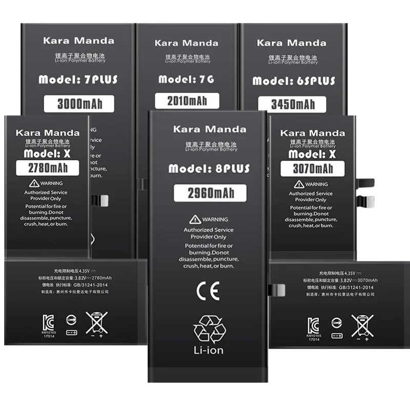

China Mobile Phone Battery For Iphone 5 6 6s 6splus 7 7plus 8 8pplus X Xr Xs Mas Rechargeable Batteries Battery
