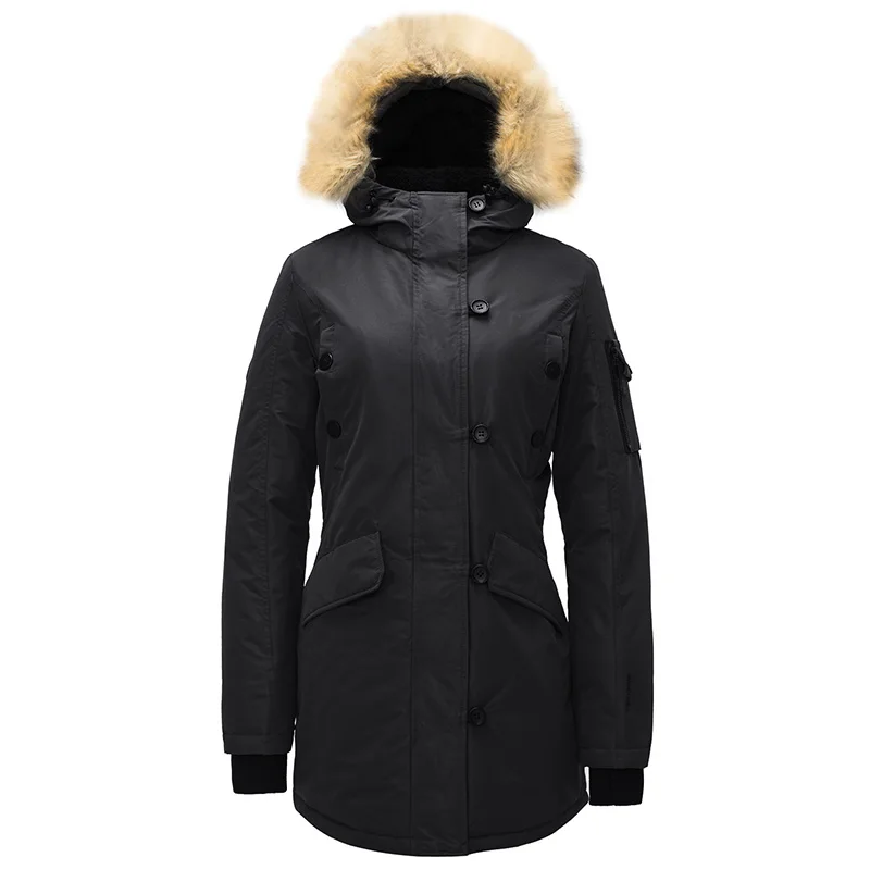 

JACKETOWN China manufacturer winter thicken padded puffer long coat women parka down jacket with faux fur women coat, As show 3 colors