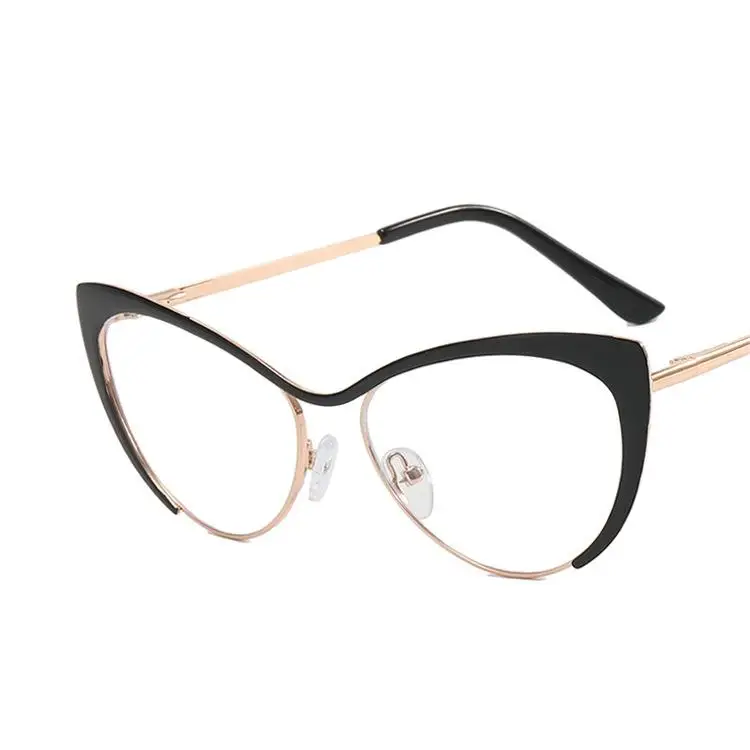 

Top Quality Metal Triangular Cat Eye Eyeglass Frame 2023 Newest Eyewear Anti-Blue Optical Glasses Frame With Myopia