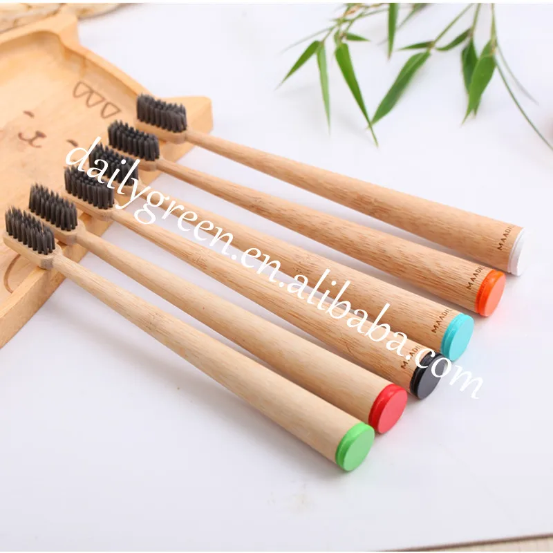 

Wholesale Charcoal Infused Bristles Bamboo Toothbrush With Private Label