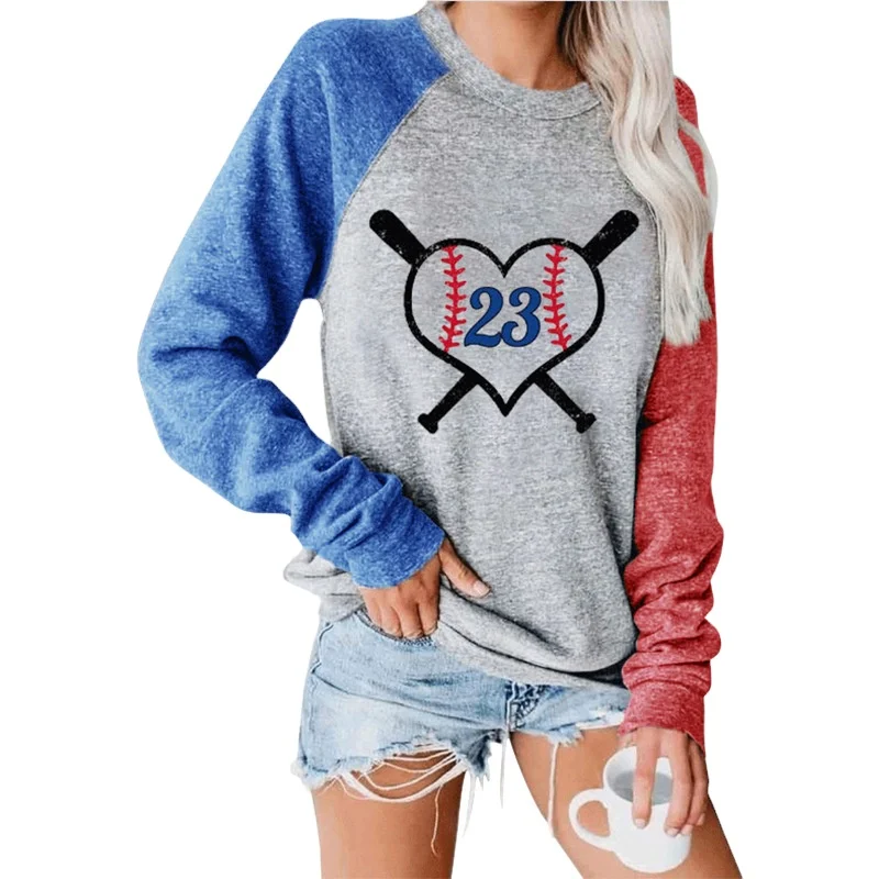 

women's hoodies & sweatshirts Christmas women's new color-block printing casual pullover round neck European and American