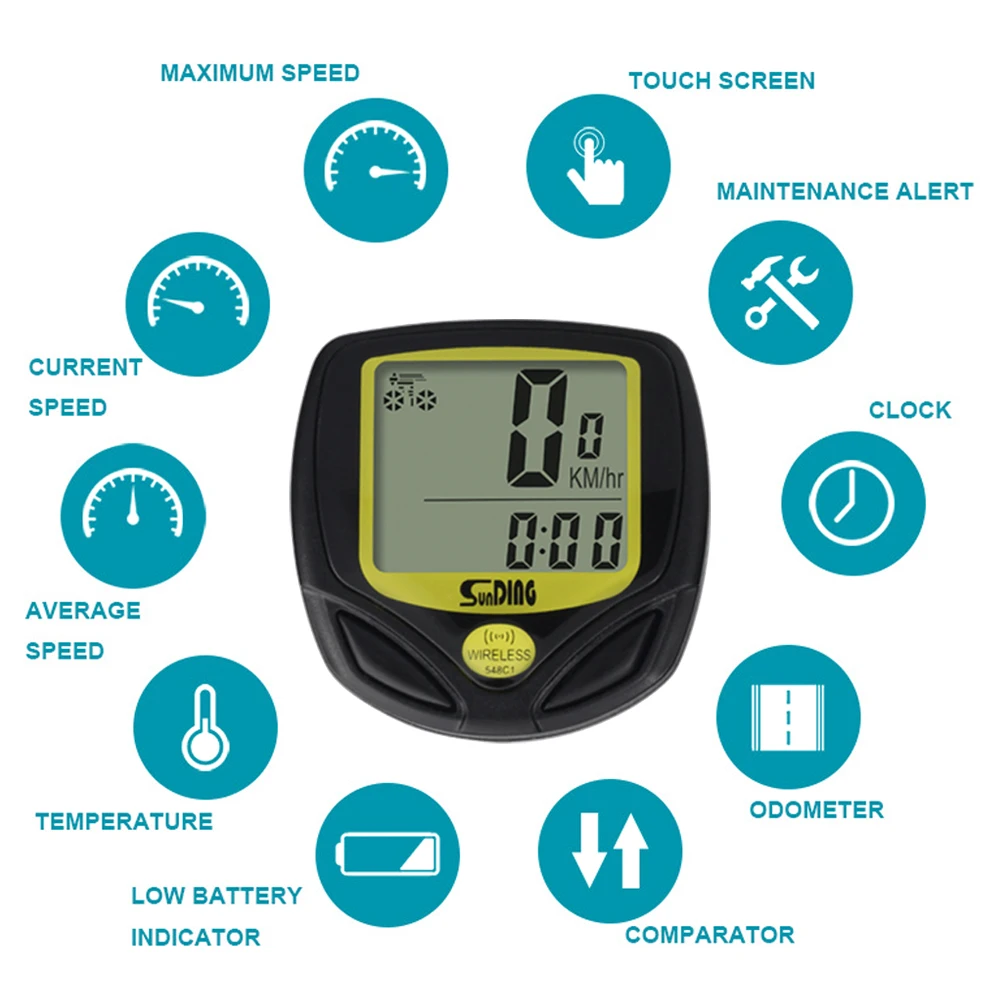 
SD-548C1 Manual No Luminous Wireless Bicycle Stopwatch Multifunction For Cycling Equipment 