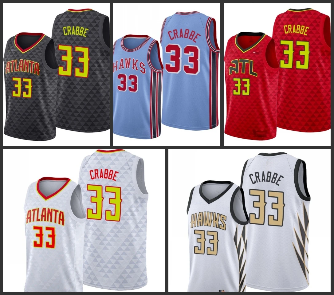 

Men's Atlanta Hawk Basketball Jerseys MLK City 33 Crabbe Jersey Custom Logo Stitched jersey Best Quality