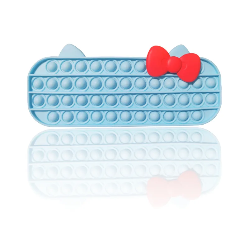 

2021 Hot Sale Amazon Silicone Fidget Pop Pencil Cases Bag Pop bubble fidget Bag For Kids, Colorful