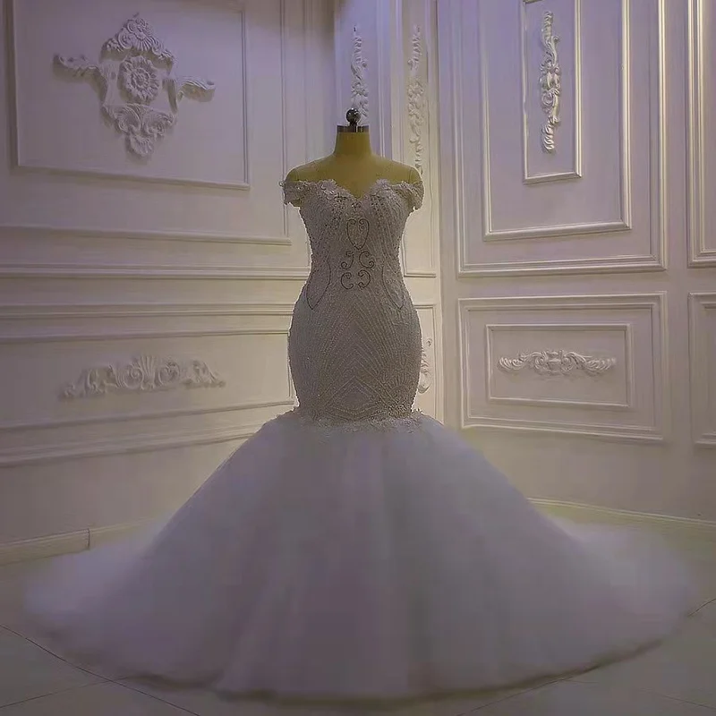 

Am1088 Boho Wedding Mermaid Sexy Slim White Simple Women'S Dress, Ivory