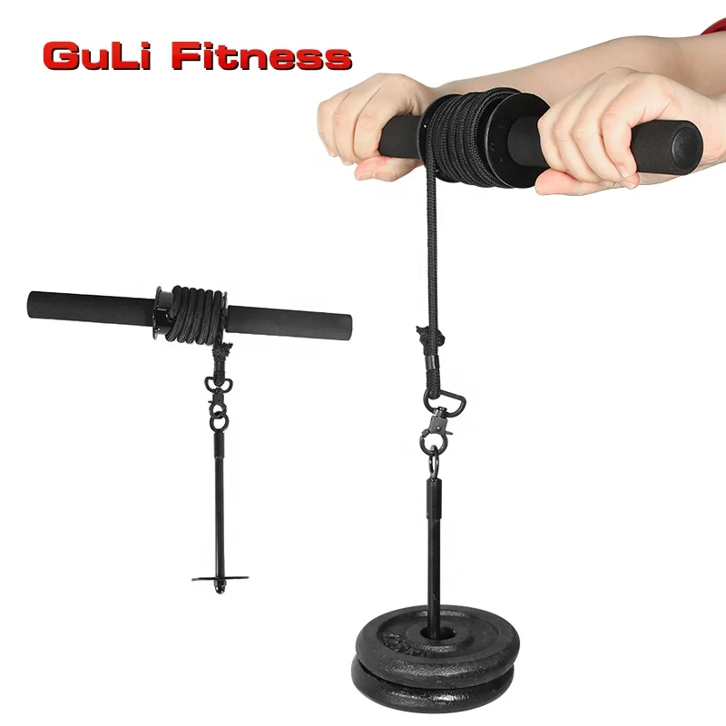 

GuliWorkout Heavy Duty Wrist Forearm Roller Blaster Body Building Strength Training Arm Trainer Blaster Unisex Rope Length 110cm, Black or customized