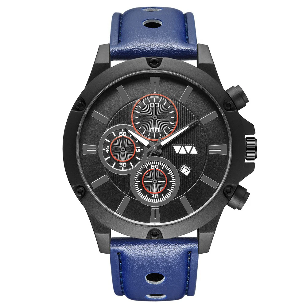 

Manufacturers Direct Men's Fashion Sports Quartz Watch Large Hole Breathable Belt Watch Men, 5 colors