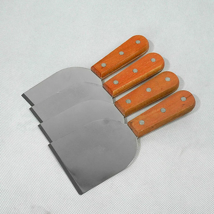 

Free shipment wooden handle stainless steel fried ice cream shovel with FDA