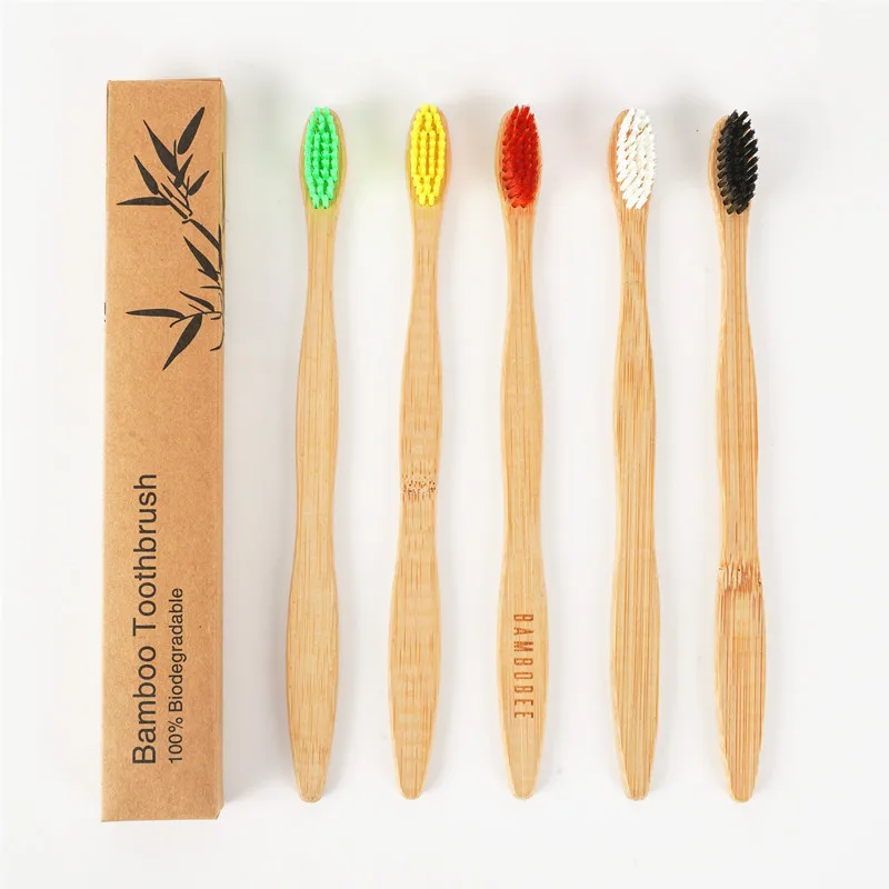

Eco- friendly bamboo handle colorful medium soft bristles bamboo toothbrush, Customized