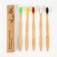 

Eco- friendly FDA bamboo handle colorful medium soft bristles bamboo toothbrush