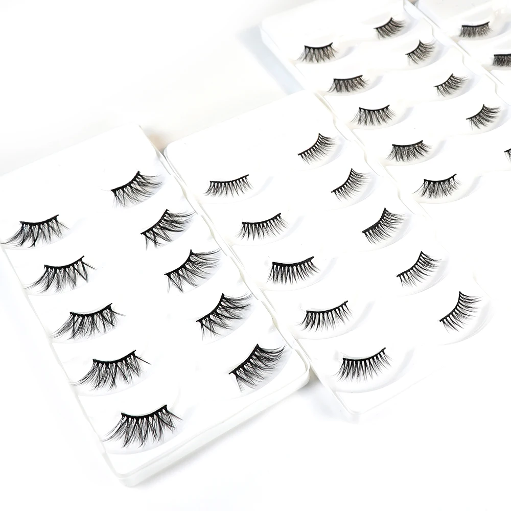 

Most Popular Corner Half short Eyelashes 3D Mink lashes with custom eyelash packaging half eyelashes