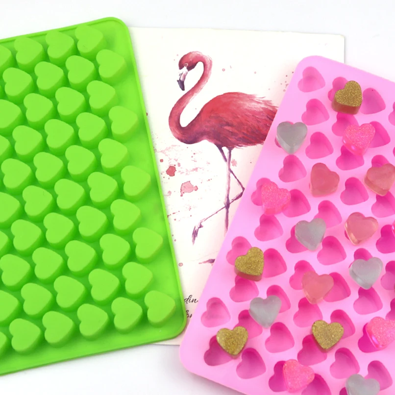 

008 55 cavities hearts shape silicone chocolate mold Kitchen baking utensils soap mold trays