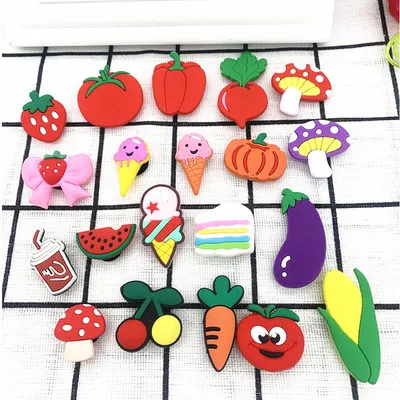 

HOT sale Cartoon pattern vegetable Eggplant radish PVC shoe charms hot sales amazon styles wholesale, As picture