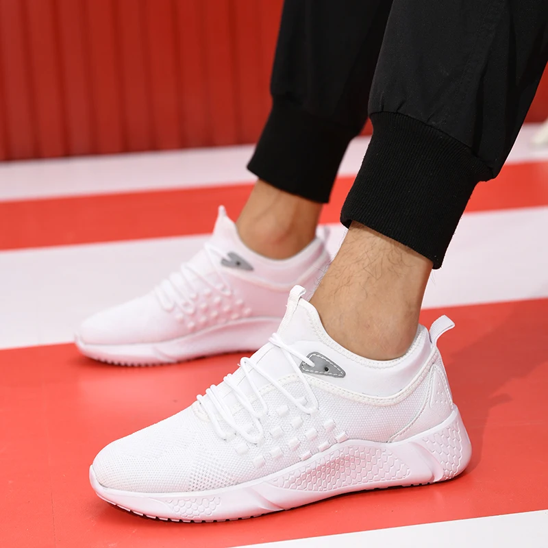 

Trendy Coconut Shoes For Lovers Of Men And Women With Thick-soled Knitted Mesh Casual Sports Running Shoes