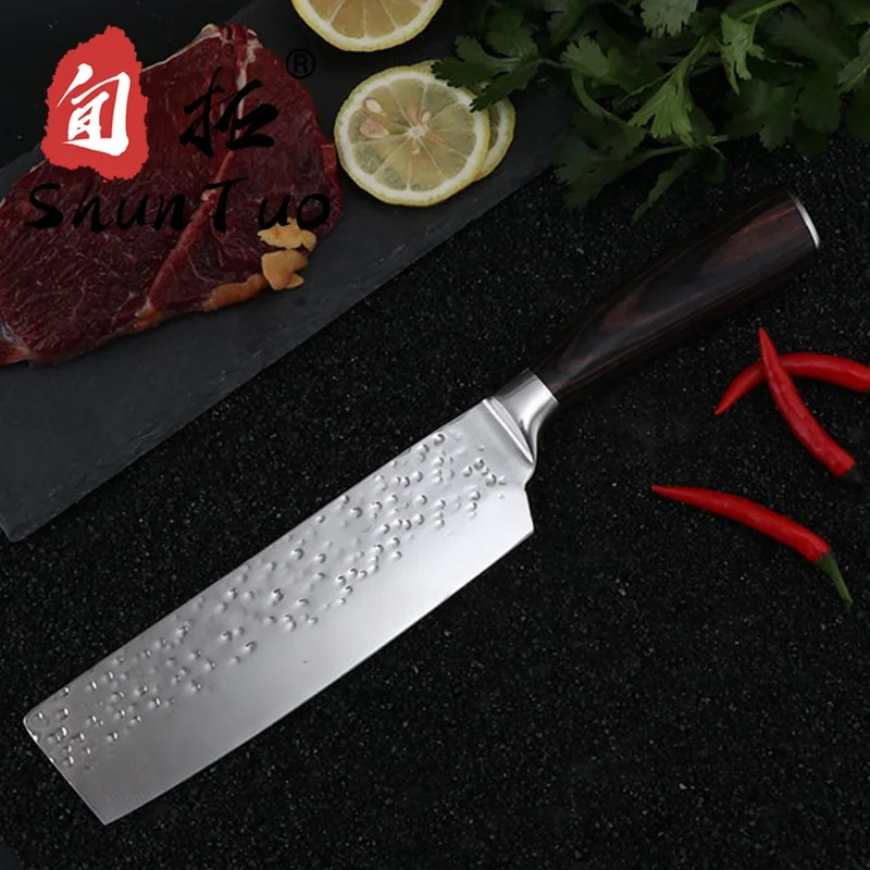 

High Quality Hammer pattern forging hammer pattern 7cr17 small slicing Japanese Nakiri Knife