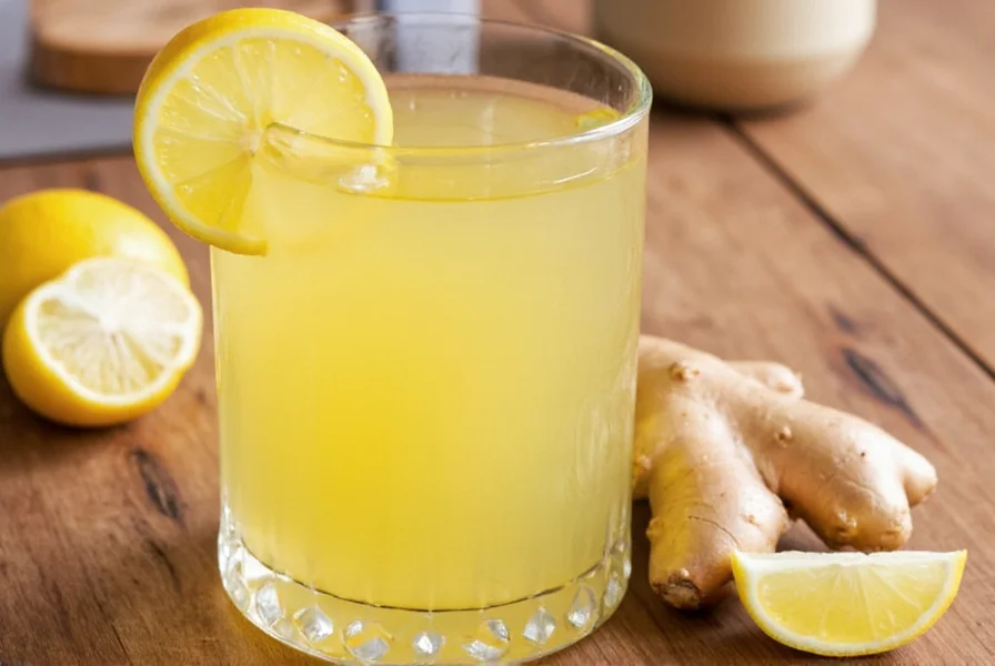 Person holding a warm mug of ginger lemon tea with condensation, cozy setting