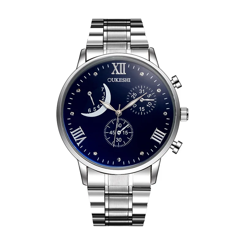 

Simple gold watch three-eye good quality wrist watches for men, As pic