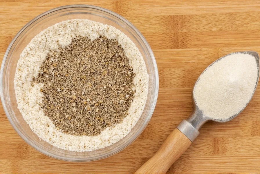 White pepper in a glass jar