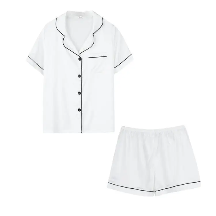 

Korean Version Summer Short-sleeved Ice Silk Pajamas Cool Comfortable Thin And loose Homewear Student Urban Women Home Set