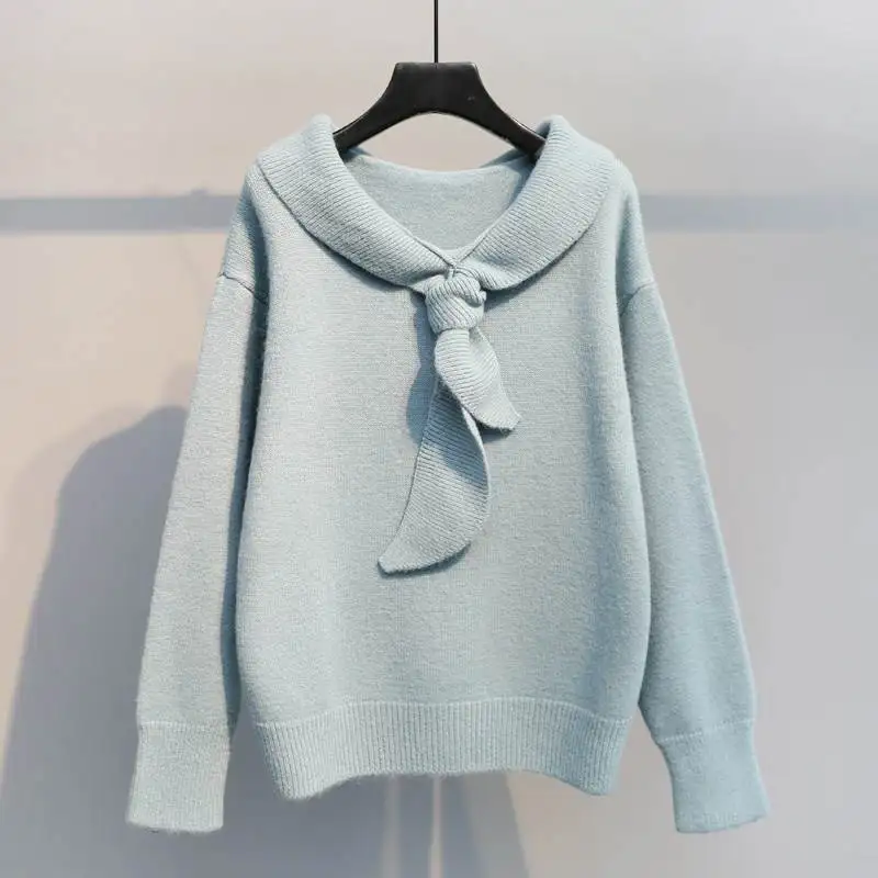 

New arrival sailor collar office lady slim fit short sweater