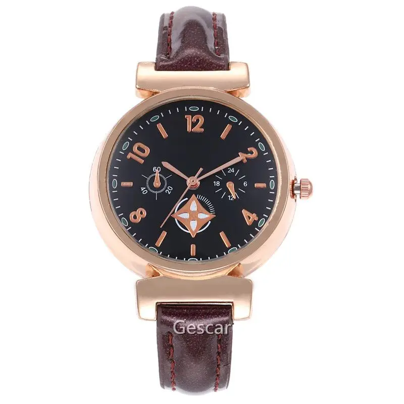 

Top Quality Leather Strap Bracelet Wristwatch Office Ladies Leather Bracelet Watch Wholesale Factory Price