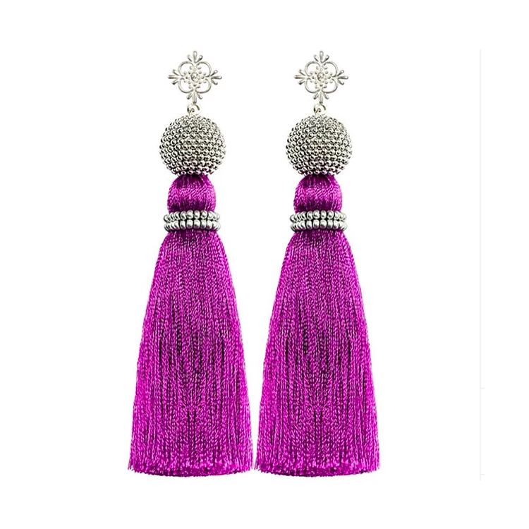 

Wholesale New Design jewelry Long statement Drop Earrings funky Hanging Women Tassel Earrings, Picture shows