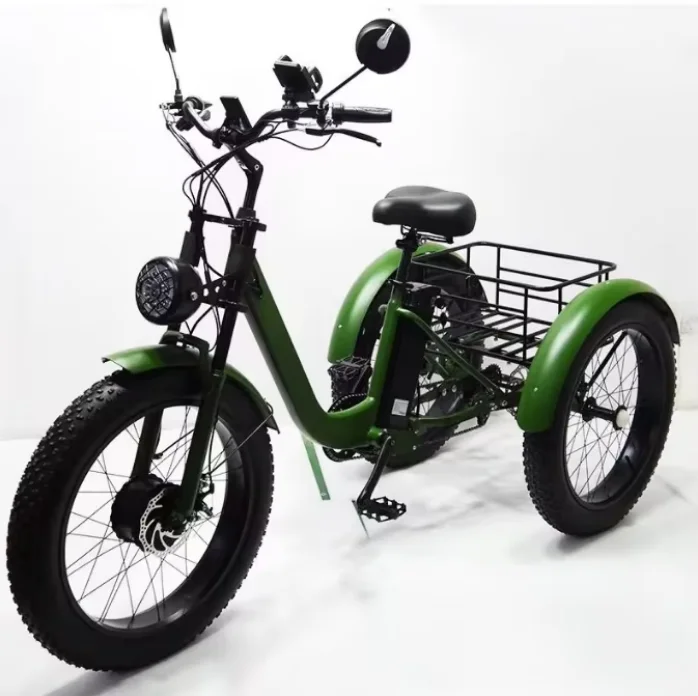 Fat Tire 3 Wheel Electric Cargo Tricycle 250W EU/750W US, Detachable Battery E-Trike Adults USA Warehouse Fast Delivery 3-7 Days