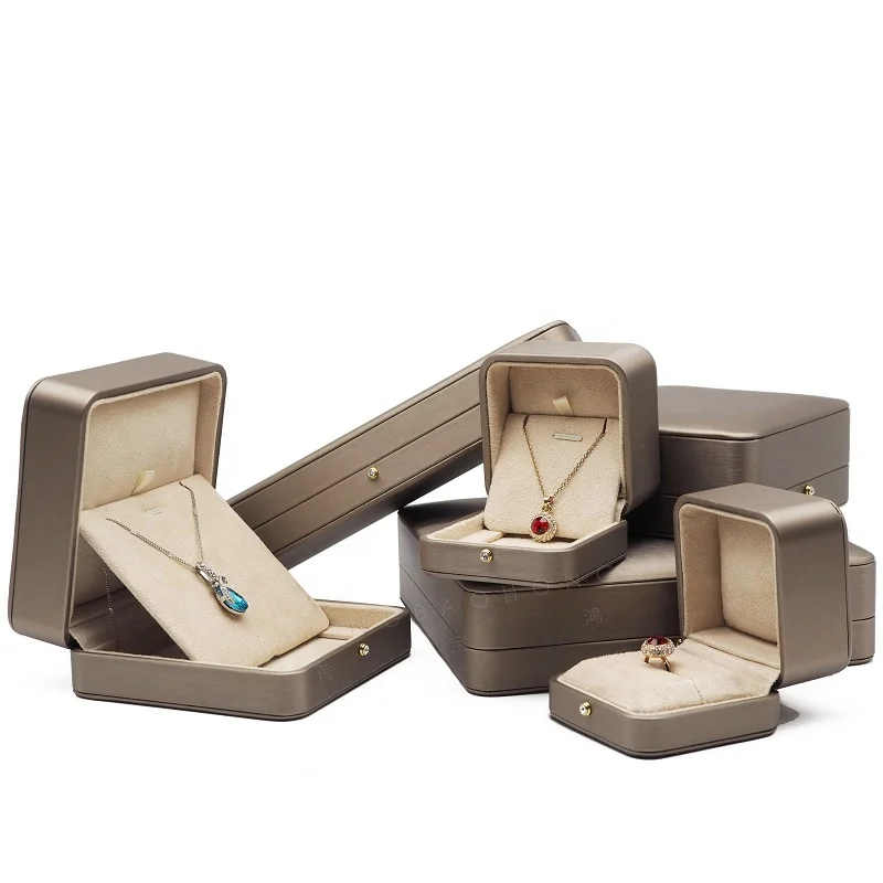 

Low MOQ custom LOGO decorative diamond luxury bangle bracelet necklace earring jewellery PU leather packaging jewelry box, Blue,gold