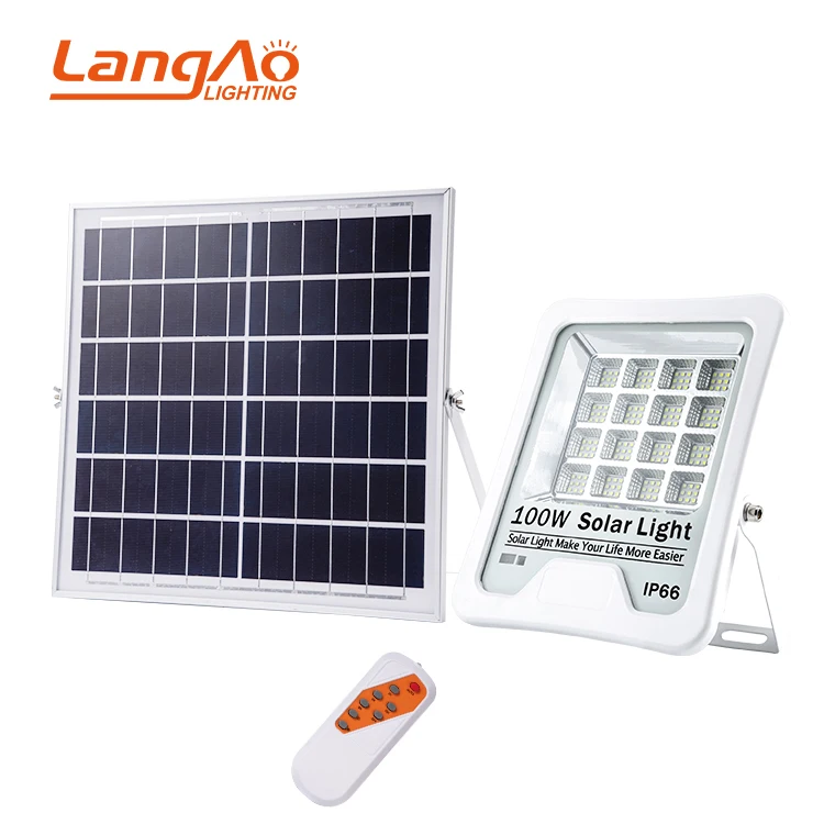 Hot sale IP66 Outdoor waterproof smd 50w 100w 200w solar led floodlight with remote control