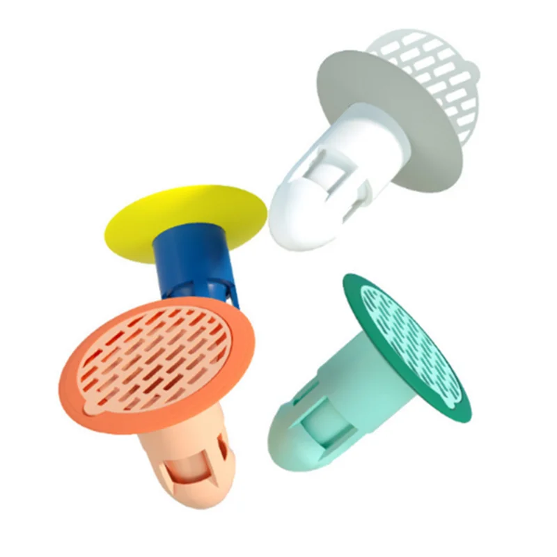 

Sink Drain Strainer Hair Catchers Rubber Shower Bathtub Floor Filter Water Stopper Silicone Bathroom Kitchen Deodorant Plug, Blue, green, pink, white