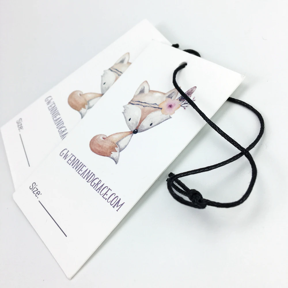 

white matte cardstock hang tag with envelope for garment, As custom's request