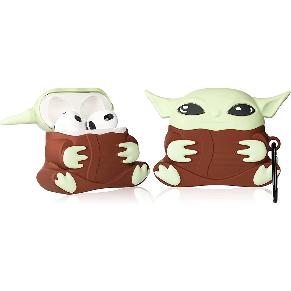 

Cute 3D Lovely Unique Cartoon Yoda Baby Cover for Airpod 3 Silicone Fun Funny Cool Design Cases for Air pods 3 2021