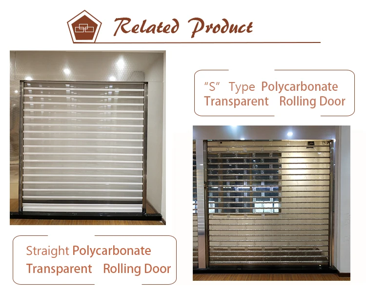 Automatic Clear Transparent Polycarbonate Roller Shutter For Commercial ...