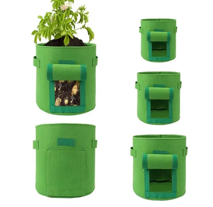 

Wholesale Cheap Price Amazon 5 Gallon 7Gallon 10Gallon Garden Felt Potato Planter Grow Bag, Black, or customized color