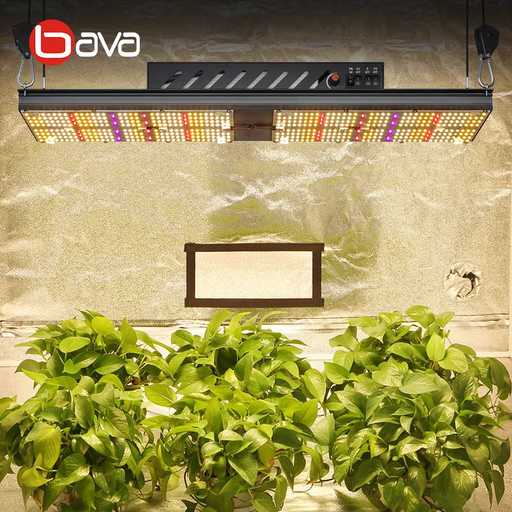 BAVA  upgrade newest full spectrum samsung lm301h 3700k red uv ir dimmable 240w led grow light stand hanger