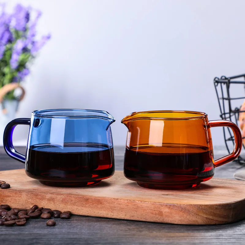 

300ml/550ml Color Glass Coffee Kettle Pot With Handle, Transparent