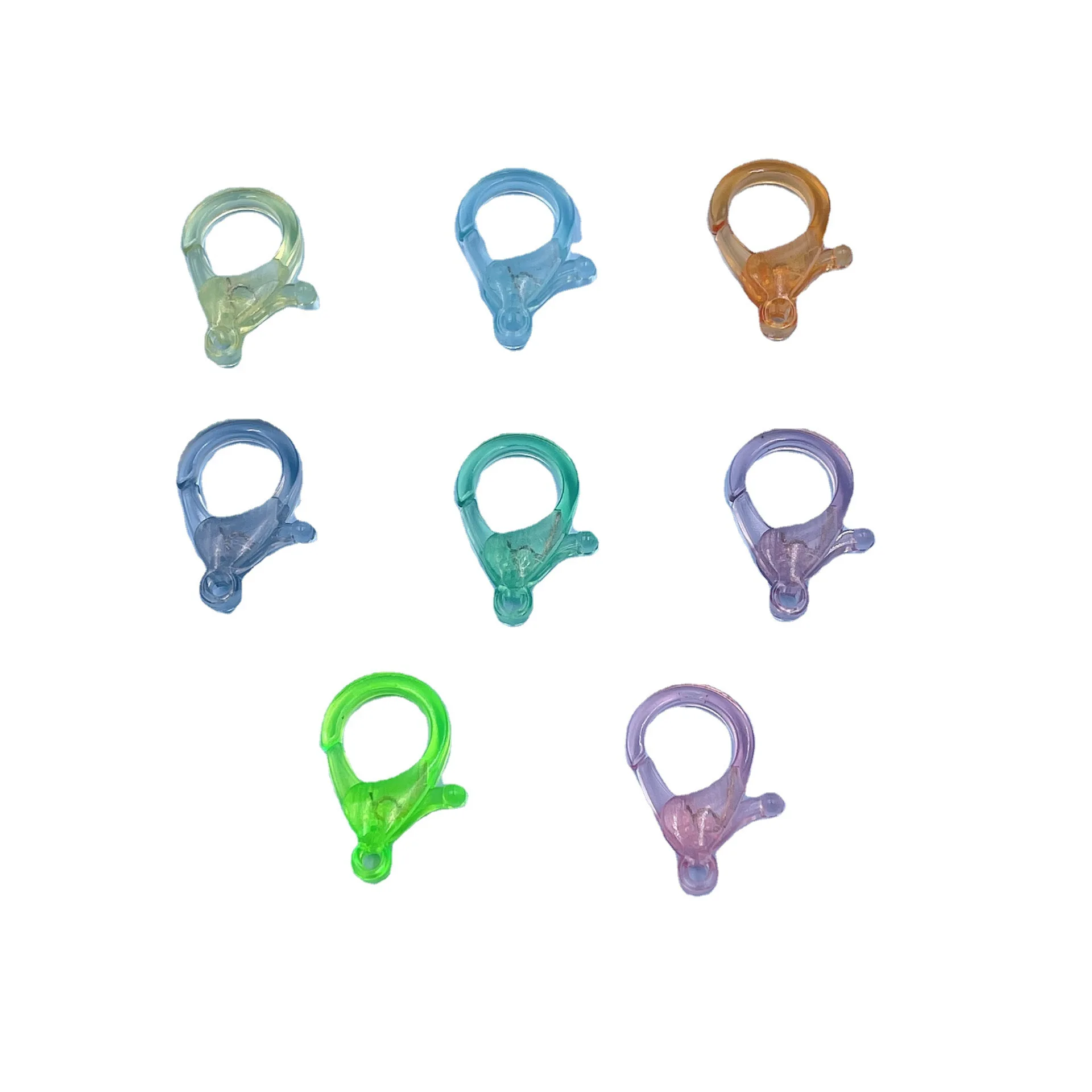 

Colorful Transparent Plastic Lobster Clasps Key Chain Key Ring Lamp Shape Buckle Snap Hook For DIY Jewelry Making Findings