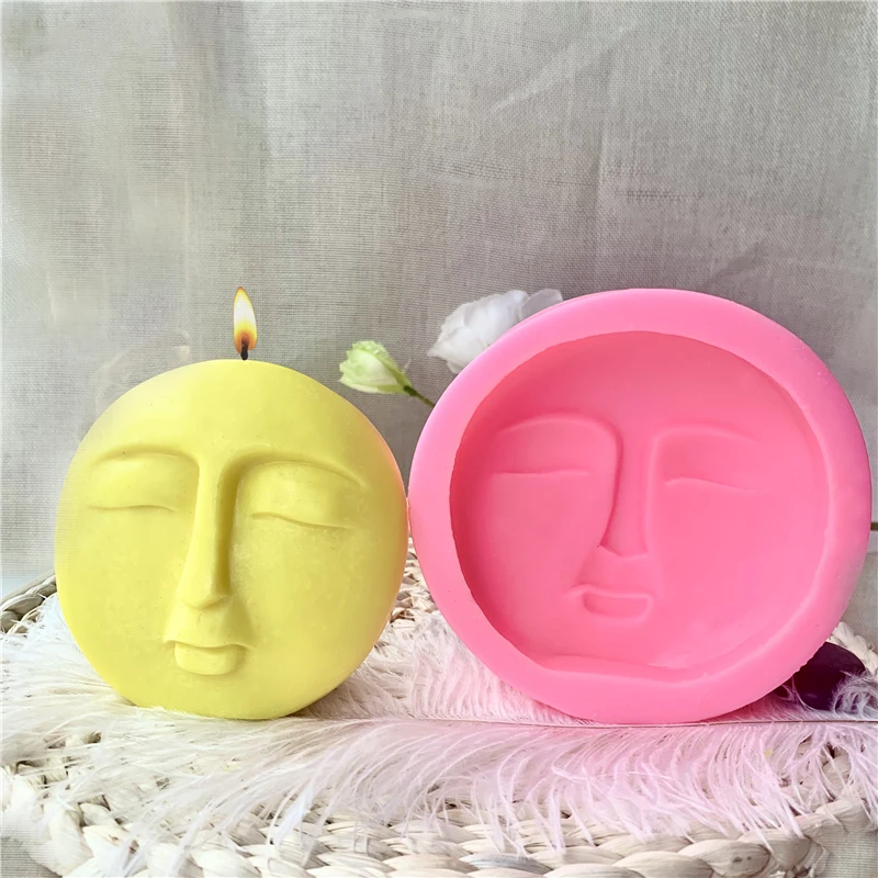 

M1095 diy luna face resin molds handmade candle mould moon luna face silicone candle mold