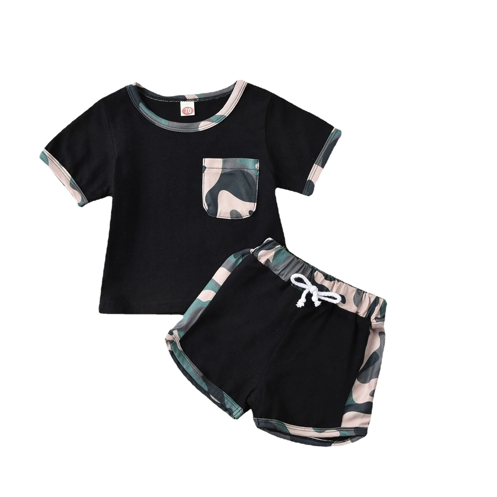 

baby clothes Infant camouflage short sleeve sports suit