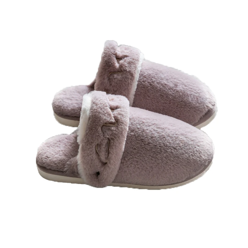

Winter Bag Heel Female Furry Indoor Home Male Candy color Warmth No-Slip Couple Slippers, 5 colors