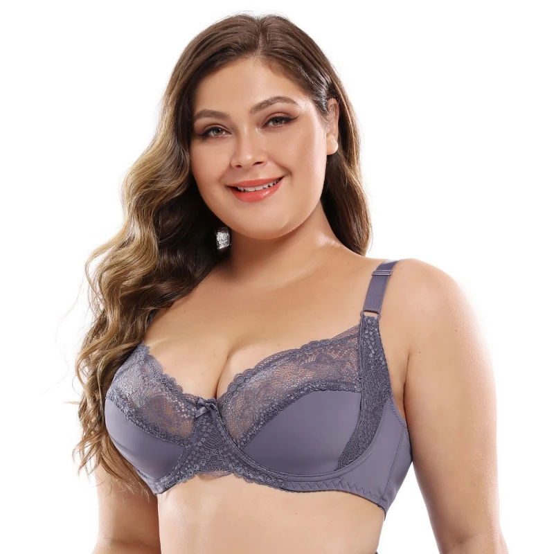 

38-48DE Hight quality spandex lace big cup bra plus size bras for fat women