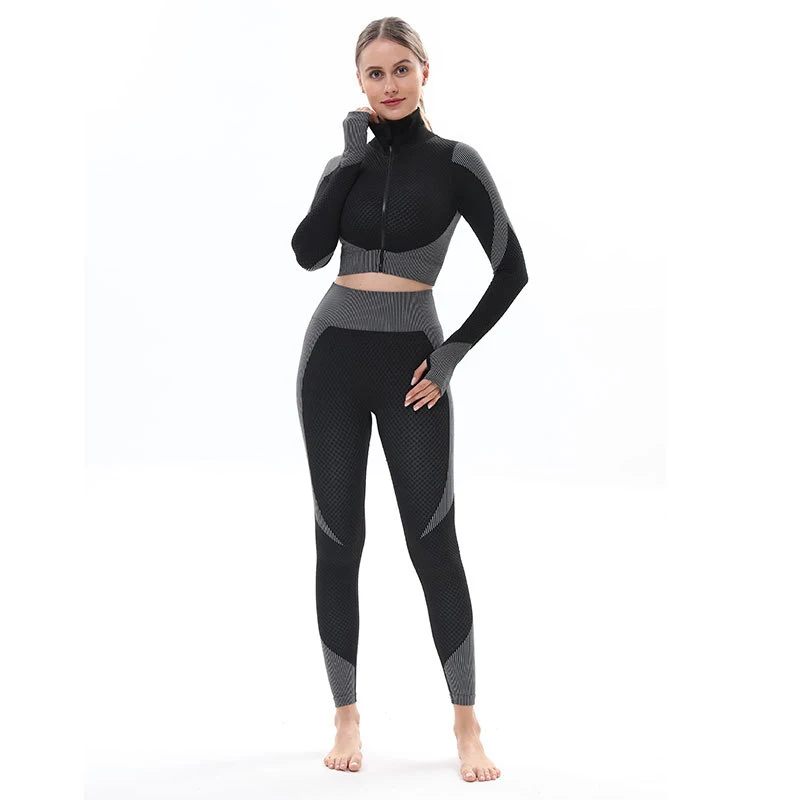 

High Support Bra Crop Top Workout Clothes 3 Piece Women Yoga Sets Gym Seamless Yoga Suits Fitness Sport Wear Leggings, 10 colors, as picture shown