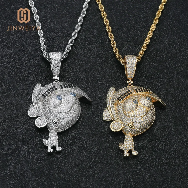 

JWY New Arrivals Hip Hop Jewelries Cartoon Pendant with Rope Chain Ready to Ship